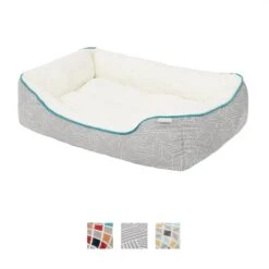 Frisco Sherpa Rectangular Bolster Cat & Dog Bed -Frisco 144851 PT2. AC SS1800 V1566404560