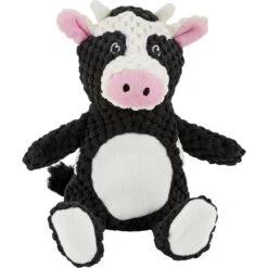 Frisco Cow Textured Plush Squeaky Dog Toy