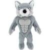 Frisco Wolf Muscle Plush Squeaky Dog Toy