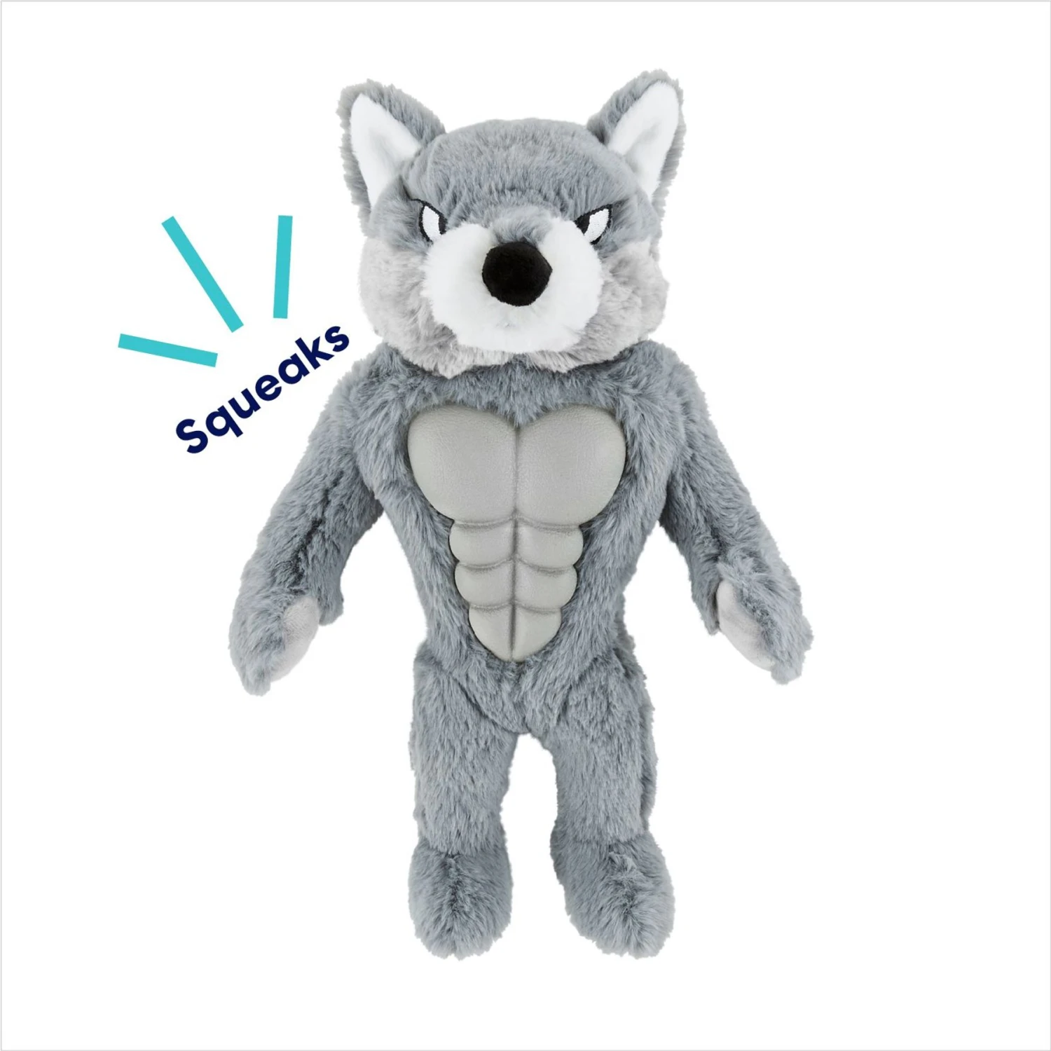 Frisco Wolf Muscle Plush Squeaky Dog Toy 3 Frisco Wolf Muscle Plush Squeaky Dog Toy - Image 3