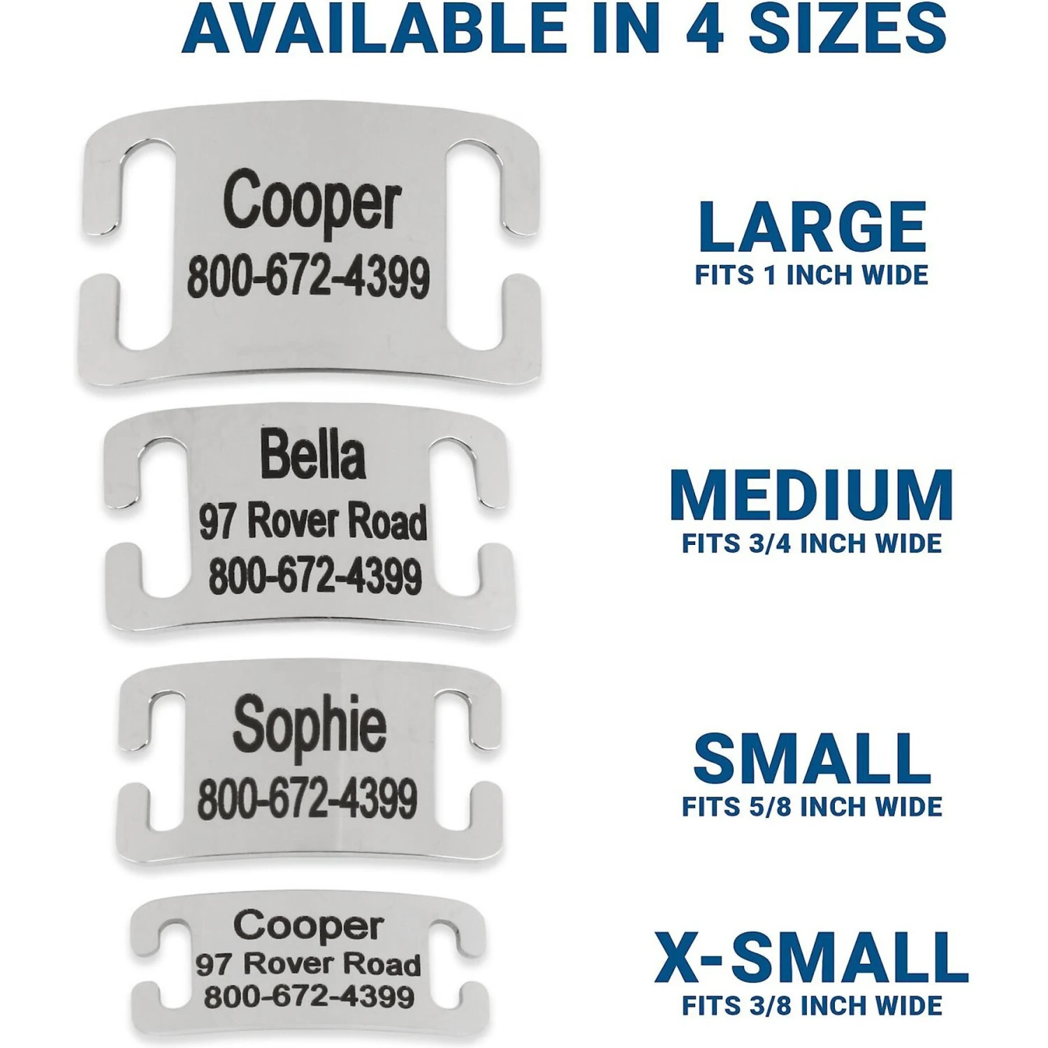 Frisco Stainless Steel Slide-On Personalized Dog & Cat Tag, Open Design 3 Frisco Stainless Steel Slide-On Personalized Dog & Cat Tag, Open Design - Image 3