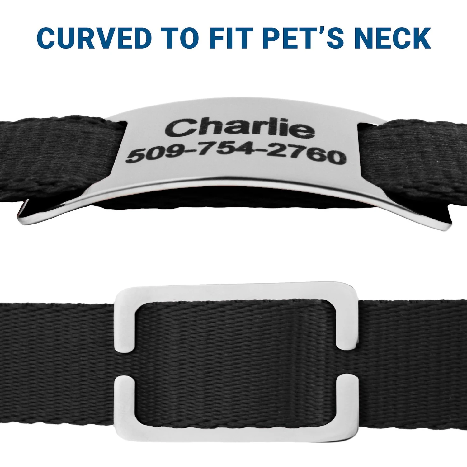 Frisco Stainless Steel Slide-On Personalized Dog & Cat Tag, Open Design 4 Frisco Stainless Steel Slide-On Personalized Dog & Cat Tag, Open Design - Image 4