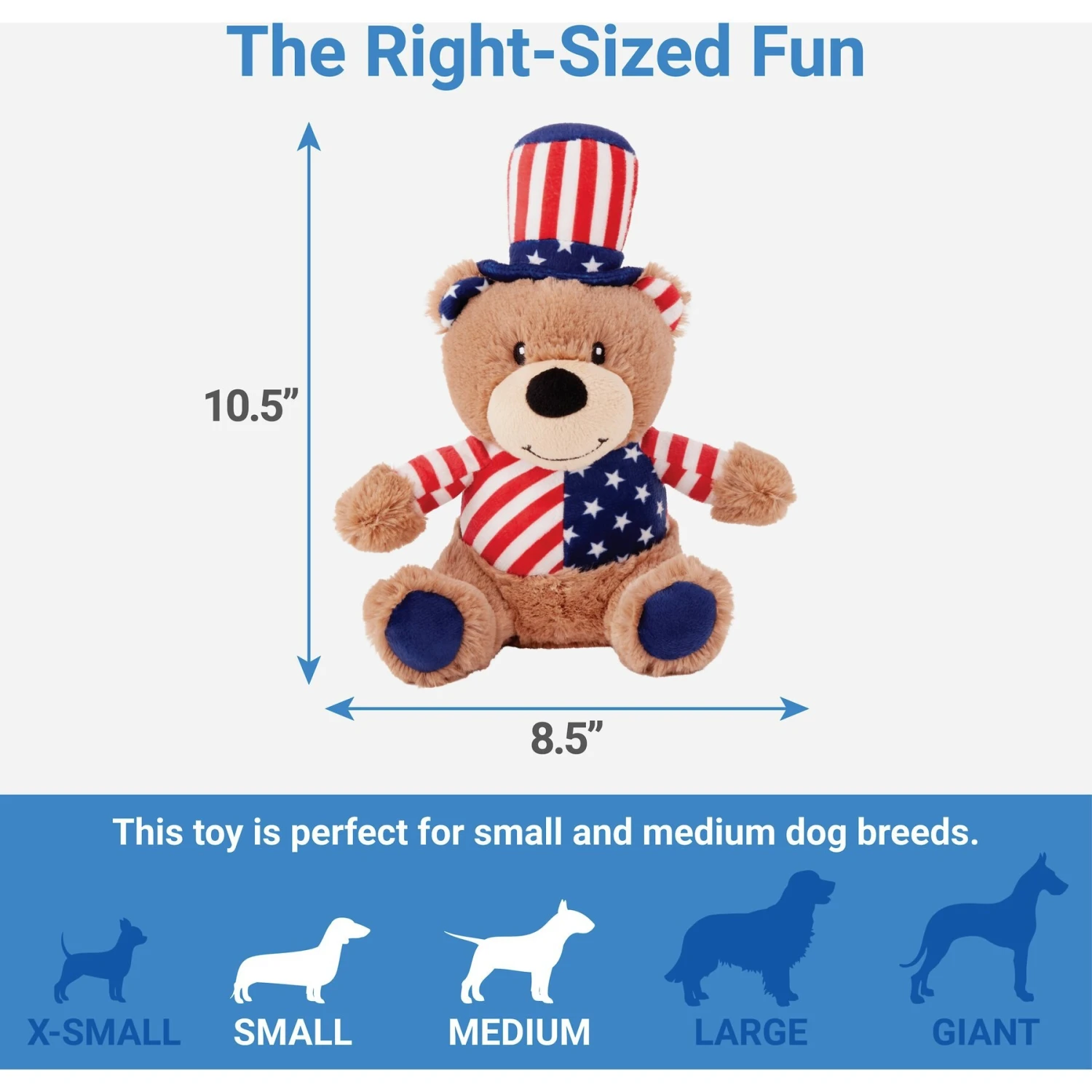 Frisco American Flag Bear Plush Squeaky Dog Toy 2 Frisco American Flag Bear Plush Squeaky Dog Toy - Image 2