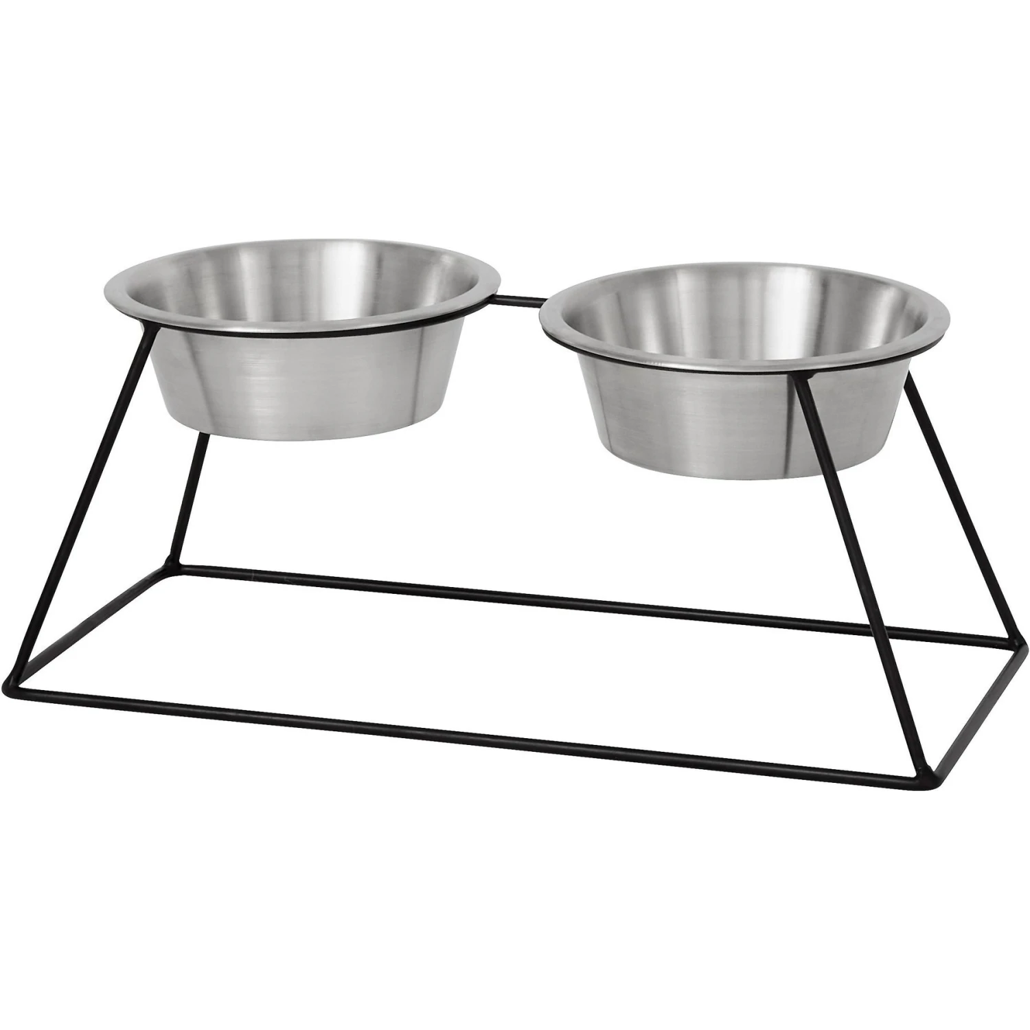 Frisco Pyramid Elevated Stainless Steel Double Diner Dog & Cat Bowl 3 Frisco Pyramid Elevated Stainless Steel Double Diner Dog & Cat Bowl - Image 3