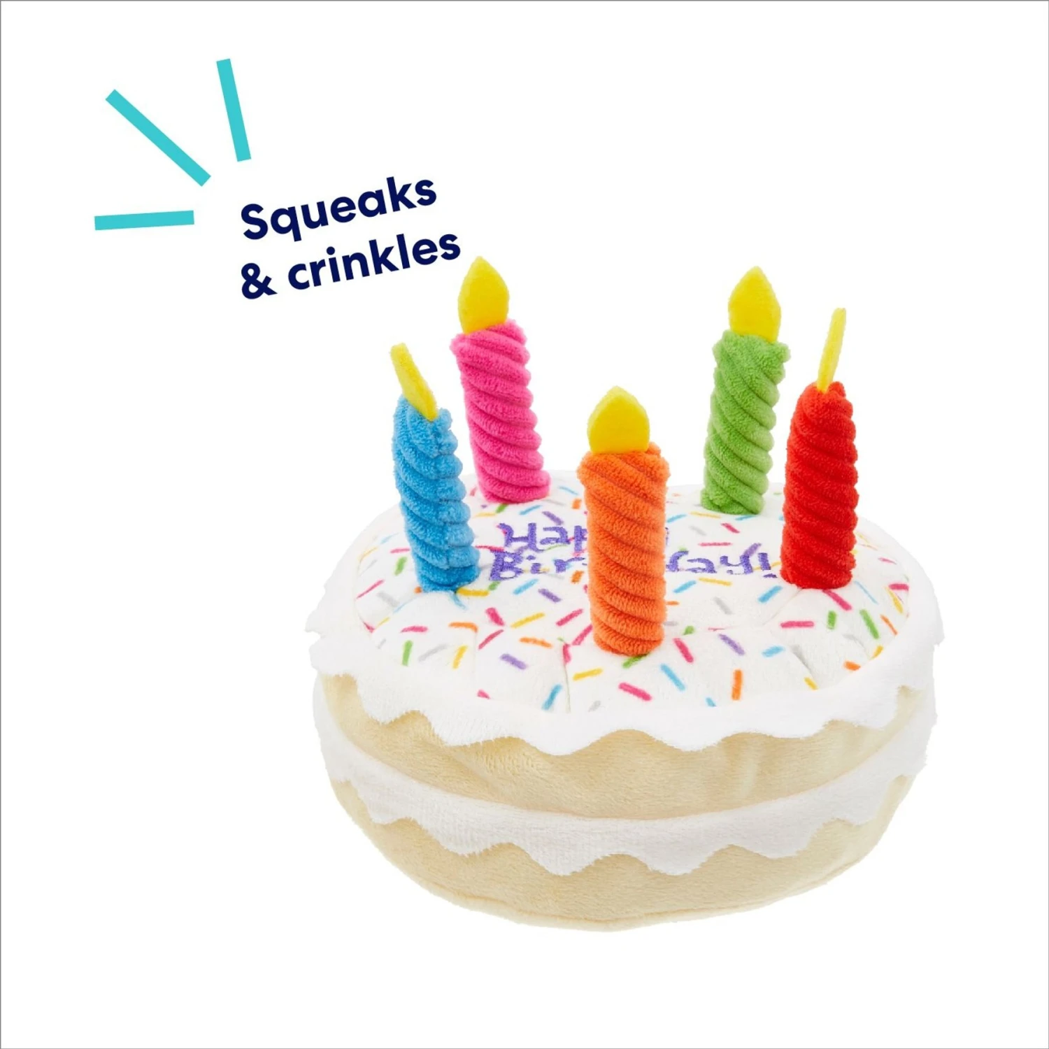 Frisco Birthday Cake Plush Squeaky Dog Toy 3 Frisco Birthday Cake Plush Squeaky Dog Toy - Image 3