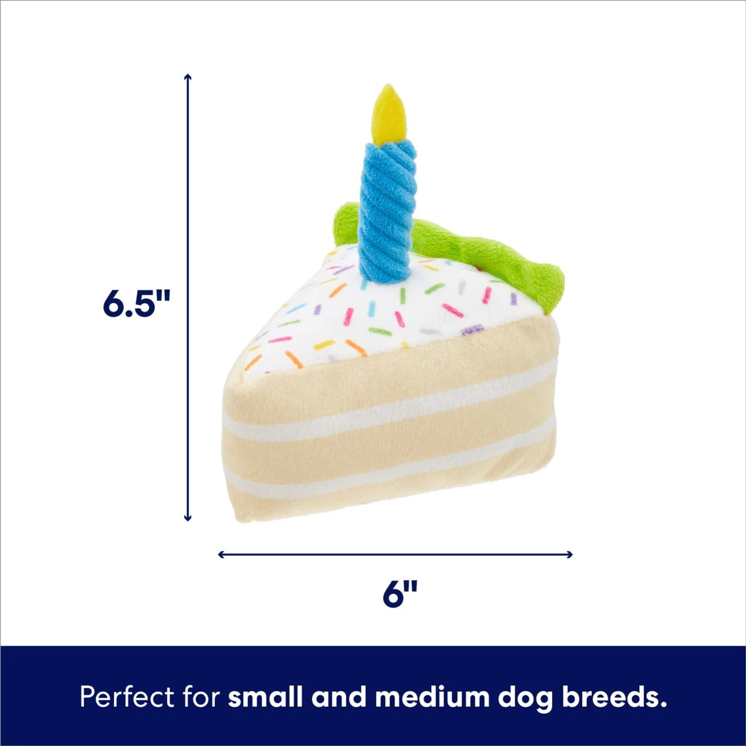 Frisco Birthday Cake Slice Plush Squeaky Dog Toy 2 Frisco Birthday Cake Slice Plush Squeaky Dog Toy - Image 2