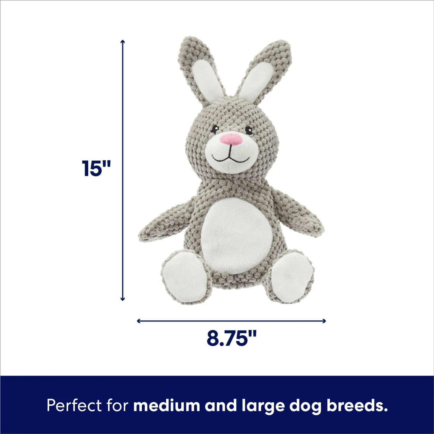 Frisco Bunny Textured Plush Squeaky Dog Toy 2 Frisco Bunny Textured Plush Squeaky Dog Toy - Image 2