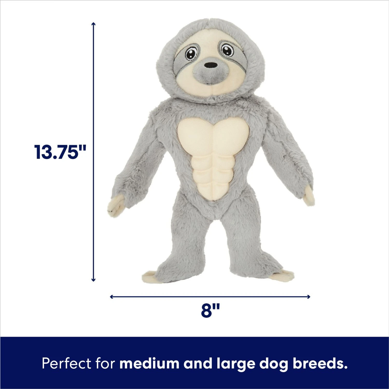 Frisco Sloth Muscle Plush Squeaky Dog Toy 2 Frisco Sloth Muscle Plush Squeaky Dog Toy - Image 2