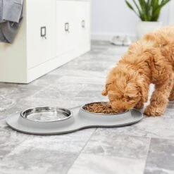 Frisco Double Stainless Steel Pet Bowl With Silicone Mat 15 Frisco Double Stainless Steel Pet Bowl With Silicone Mat -Frisco 215986 PT7. AC SS1800 V1605660717
