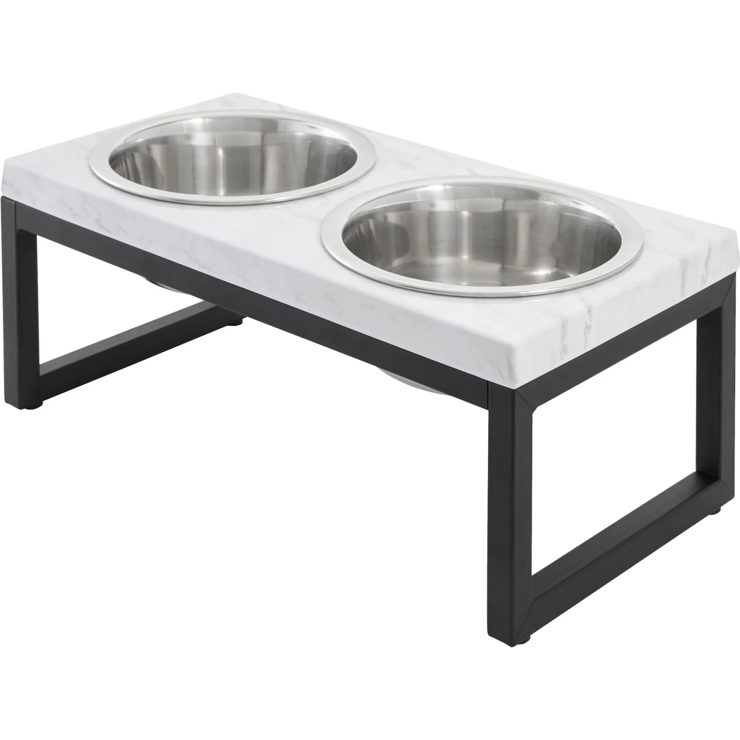 Frisco Marble Print Stainless Steel Double Elevated Dog Bowl 1 Frisco Marble Print Stainless Steel Double Elevated Dog Bowl