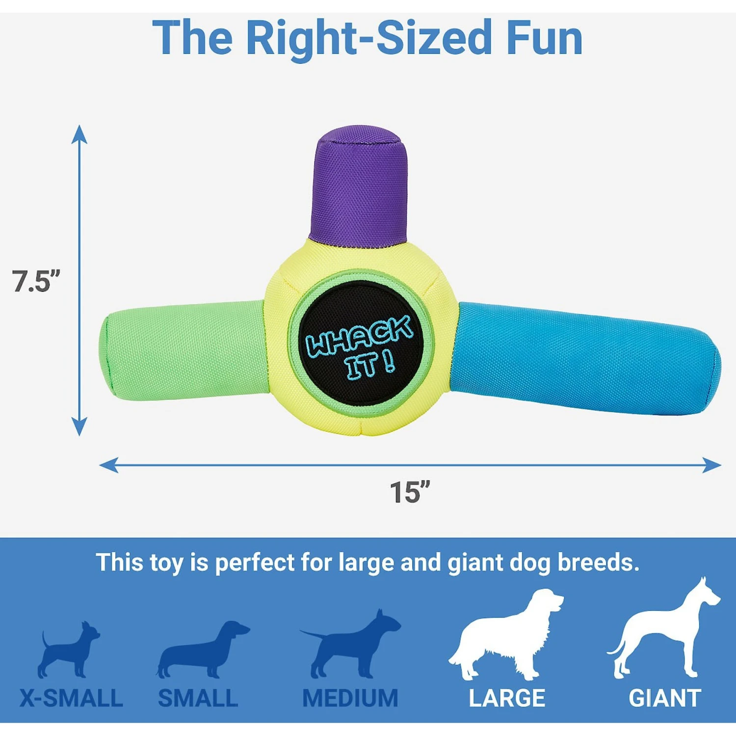 Frisco Retro Whack It! Ballistic Nylon Plush Squeaky Dog Toy 2 Frisco Retro Whack It! Ballistic Nylon Plush Squeaky Dog Toy - Image 2