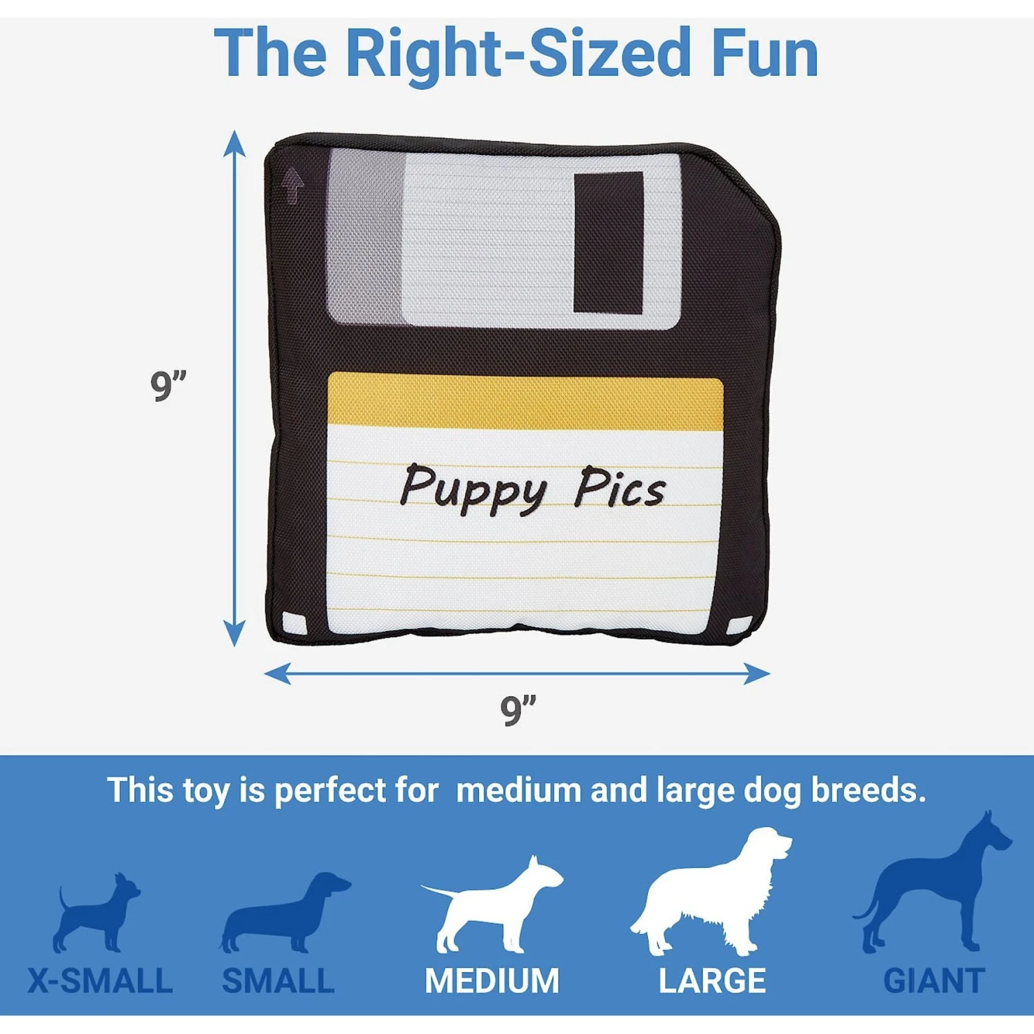 Frisco Retro Floppy Disc Ballistic Nylon Plush Squeaky Dog Toy 2 Frisco Retro Floppy Disc Ballistic Nylon Plush Squeaky Dog Toy - Image 2