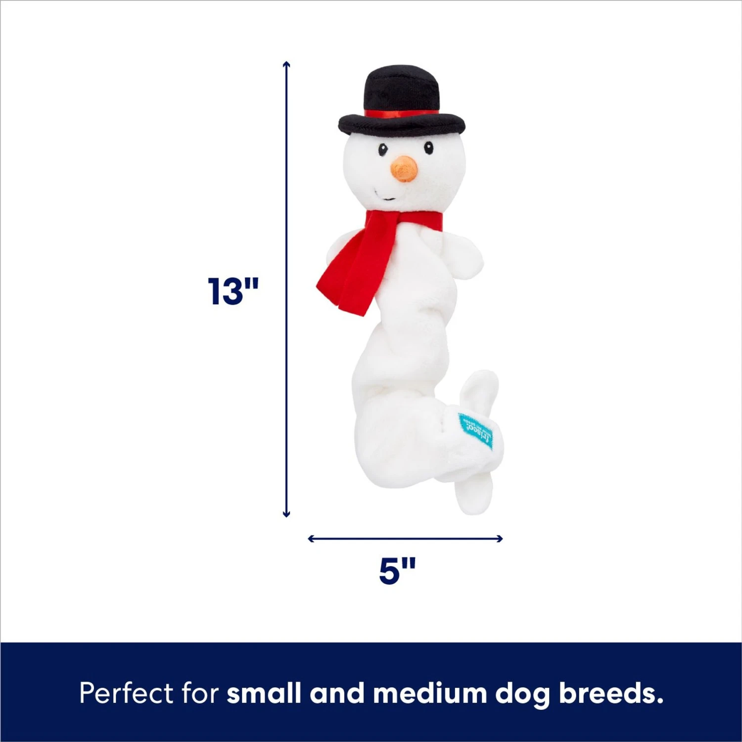 Frisco Holiday Snowman Bungee Plush Squeaky Dog Toy 2 Frisco Holiday Snowman Bungee Plush Squeaky Dog Toy - Image 2