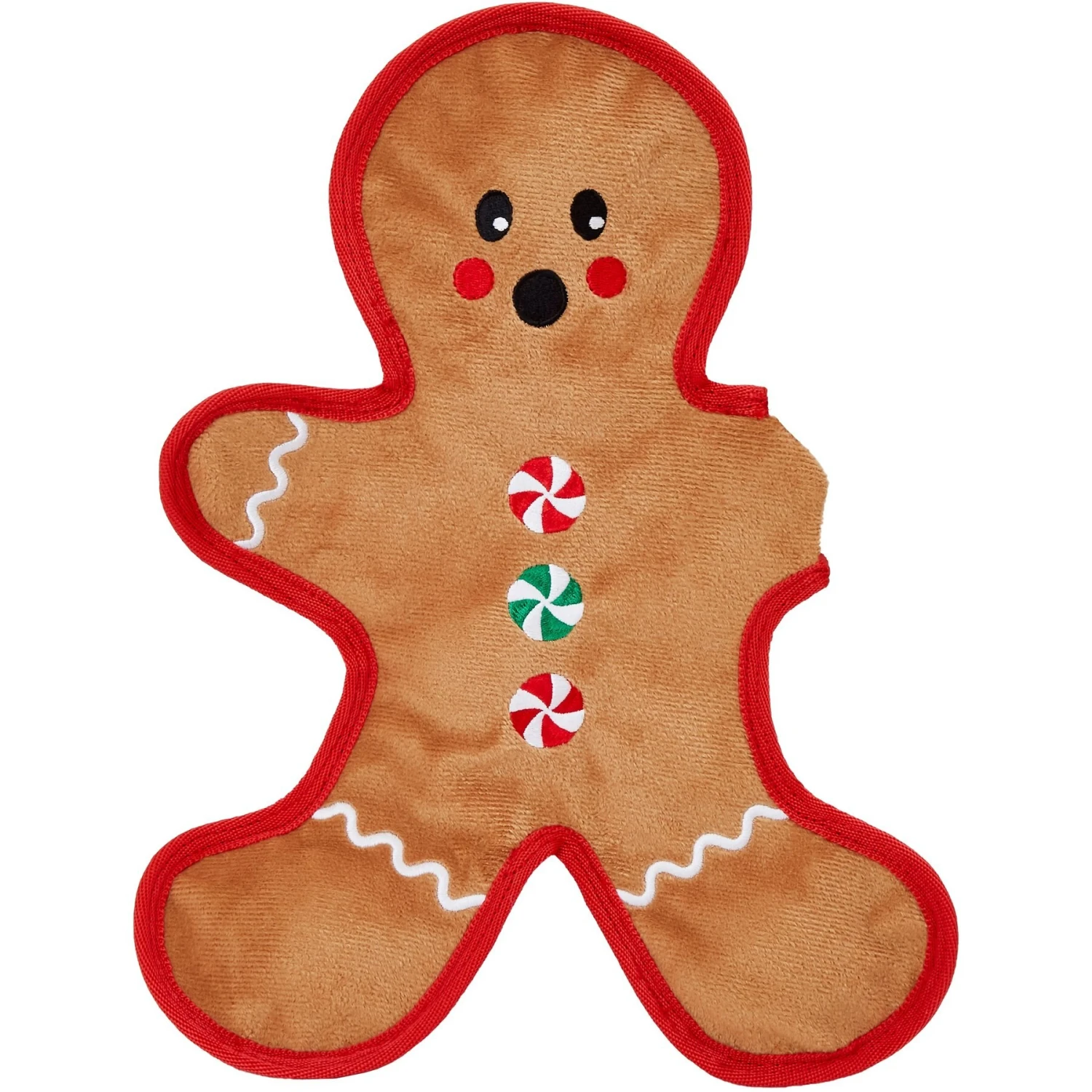 Frisco Holiday Gingerbread Man Flat Plush Squeaky Dog Toy 4 Frisco Holiday Gingerbread Man Flat Plush Squeaky Dog Toy - Image 4