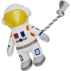 Frisco Ballistic Nylon Plush With Rope Squeaky Astronaut Dog Toy