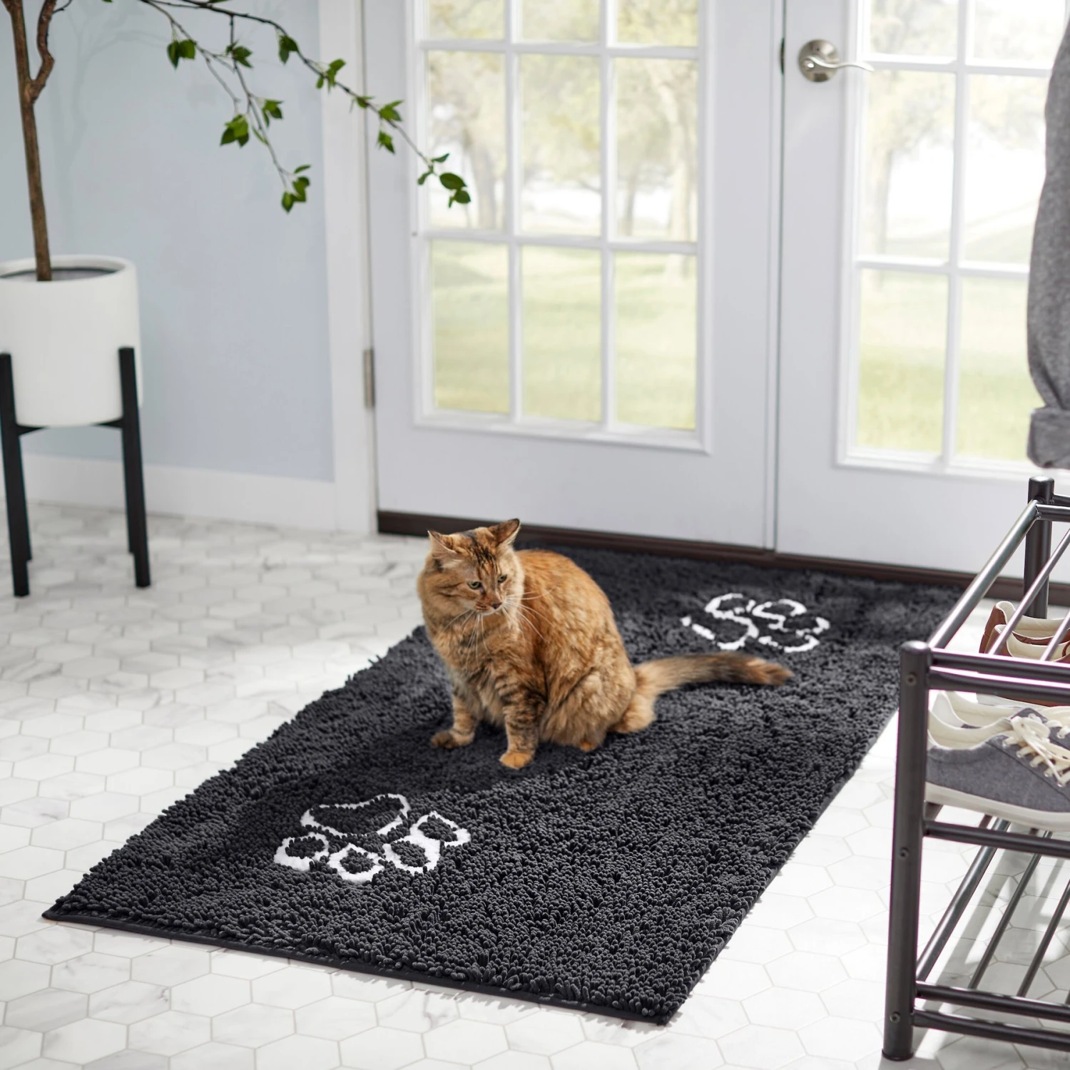 Frisco Microfiber Chenille Paw Print Doormat Runner 4 Frisco Microfiber Chenille Paw Print Doormat Runner - Image 4