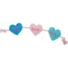 Frisco Valentine Candy Hearts Plush With Rope Squeaky Dog Toy