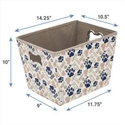 Frisco Rectangle Collapsible Pet Toy Storage Bin, Tan Novelty Paws -Frisco 250581 PT2. AC SS1800 V1613773601