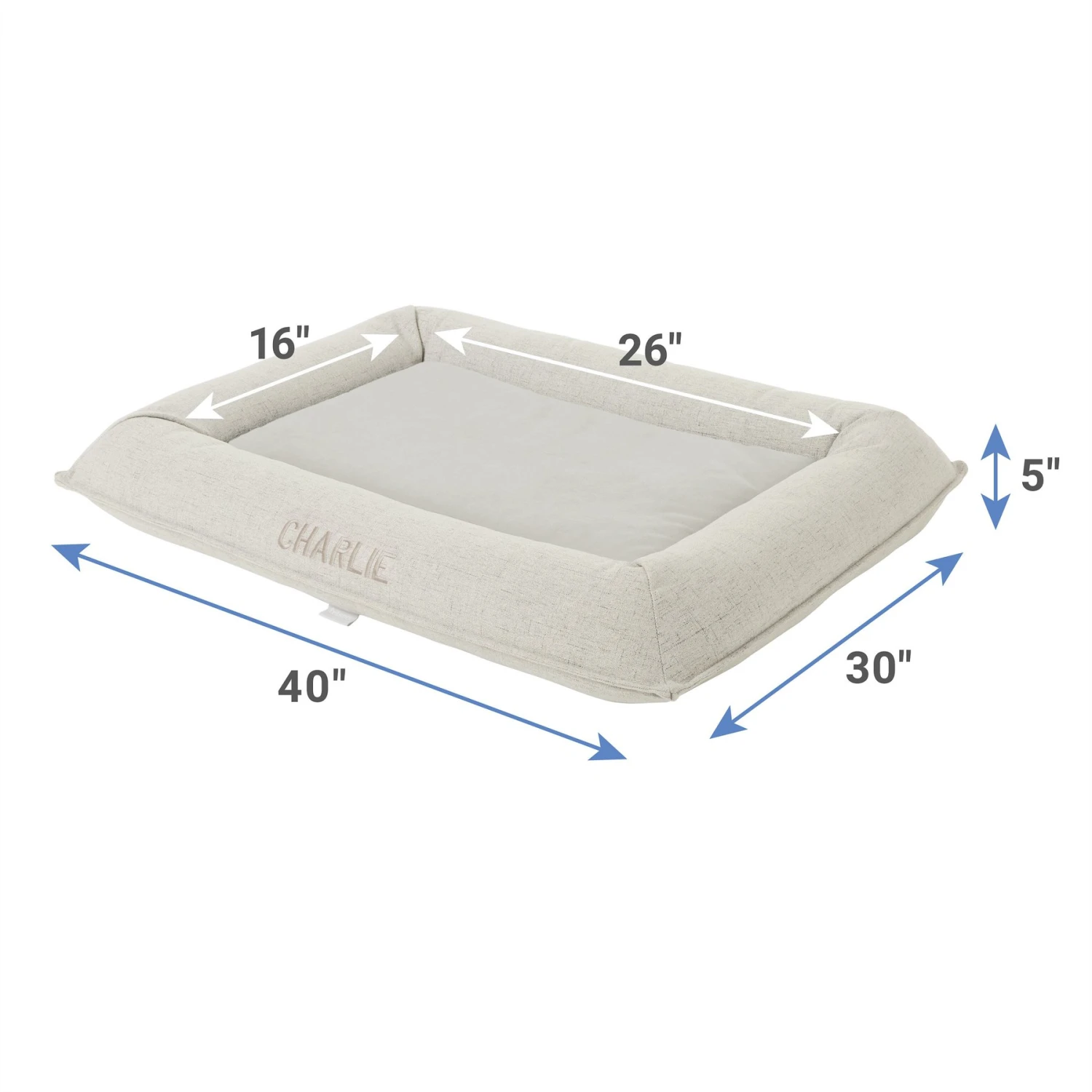 Frisco Orthopedic Personalized Bolster Dog Bed W/Removable Cover 3 Frisco Orthopedic Personalized Bolster Dog Bed W/Removable Cover - Image 3