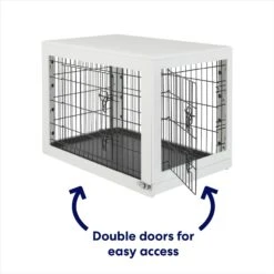 Frisco Double Door Furniture Style Dog Crate, White -Frisco 253029 PT3. AC SS1800 V1617644305
