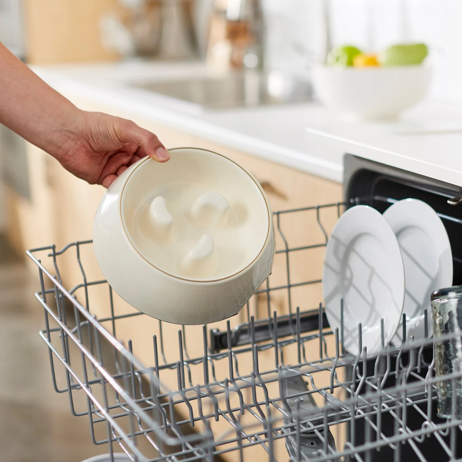 Frisco Melamine Slow Feed Dog & Cat Bowl With Gold Trim 8 Frisco Melamine Slow Feed Dog & Cat Bowl With Gold Trim - Image 8