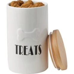 Frisco Ceramic Treat Jar With Wood Lid -Frisco 256050 PT3. AC SS1800 V1616506605
