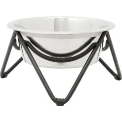 Frisco Triangle Iron Non-Skid Elevated Dog & Cat Bowl
