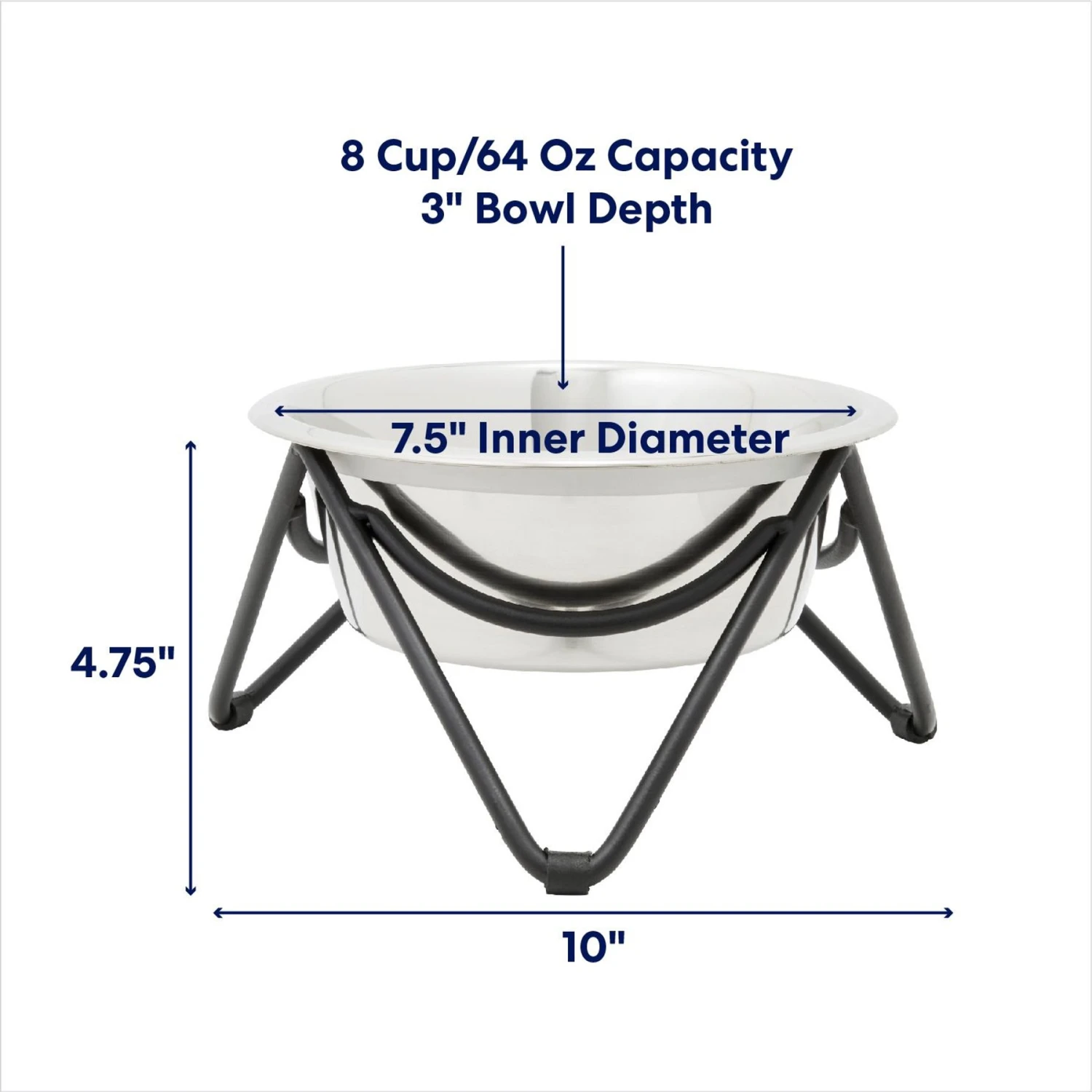 Frisco Triangle Iron Non-Skid Elevated Dog & Cat Bowl 2 Frisco Triangle Iron Non-Skid Elevated Dog & Cat Bowl - Image 2