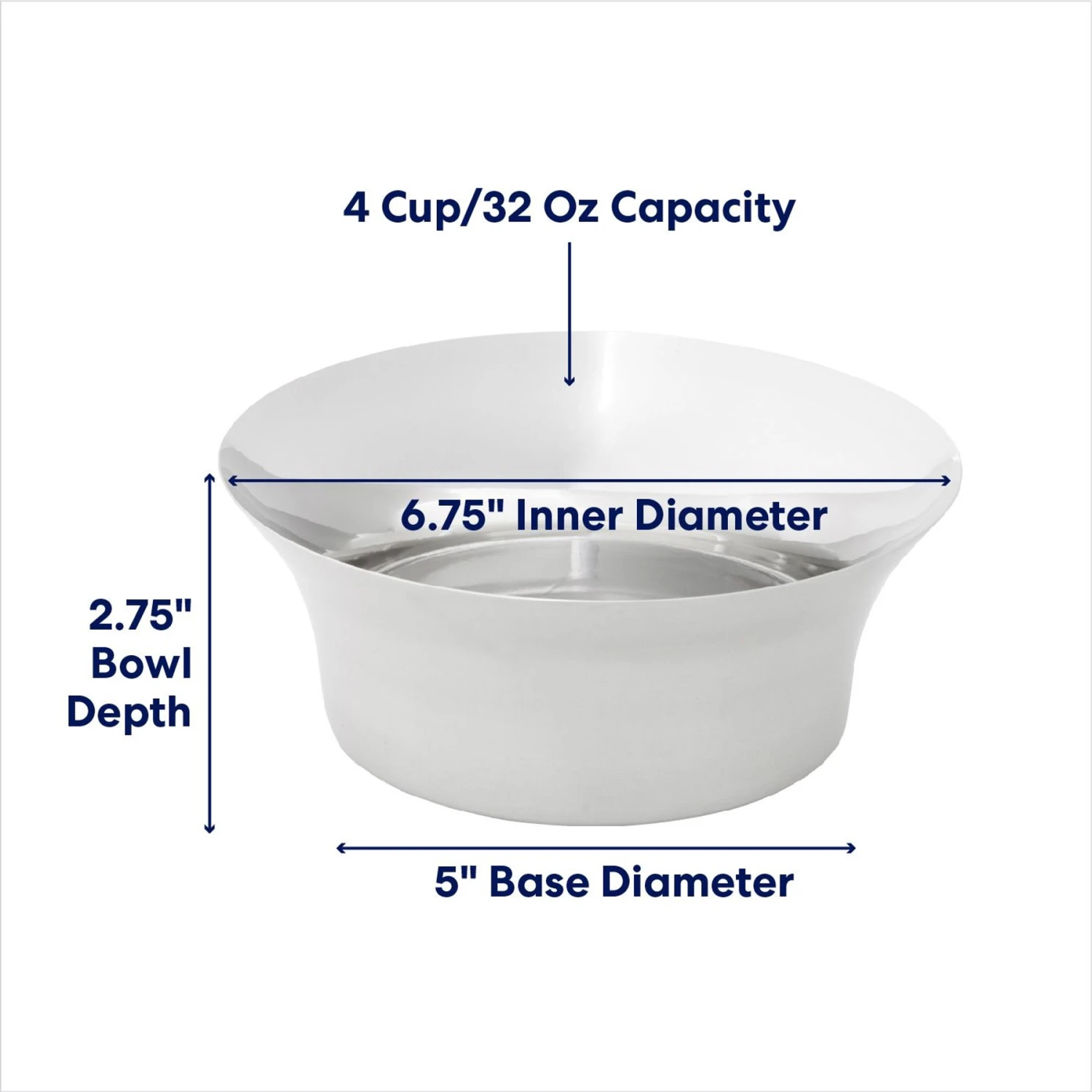 Frisco Flare Non-Skid Stainless Steel Dog & Cat Bowl 2 Frisco Flare Non-Skid Stainless Steel Dog & Cat Bowl - Image 2