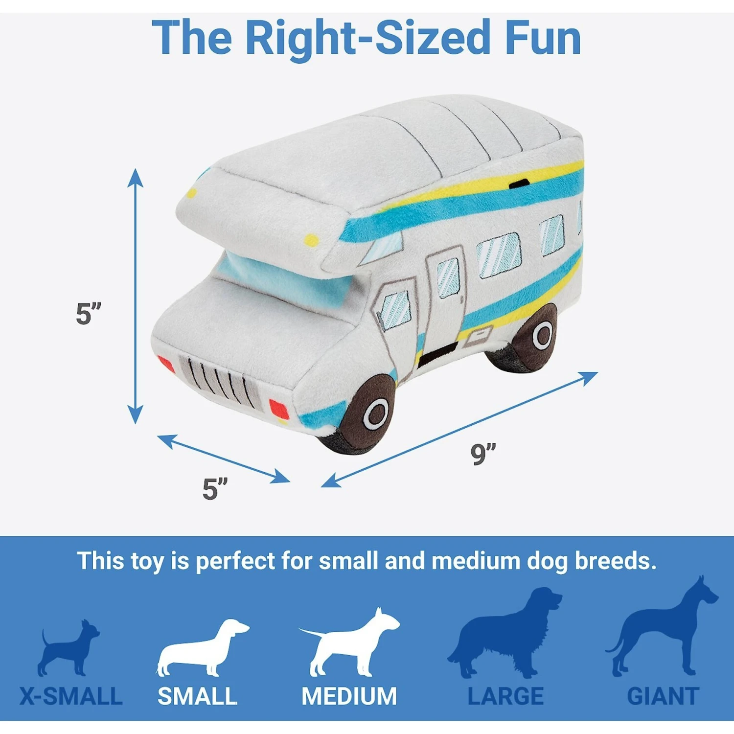 Frisco Road Trip Camper Van Plush Squeaky Dog Toy 2 Frisco Road Trip Camper Van Plush Squeaky Dog Toy - Image 2