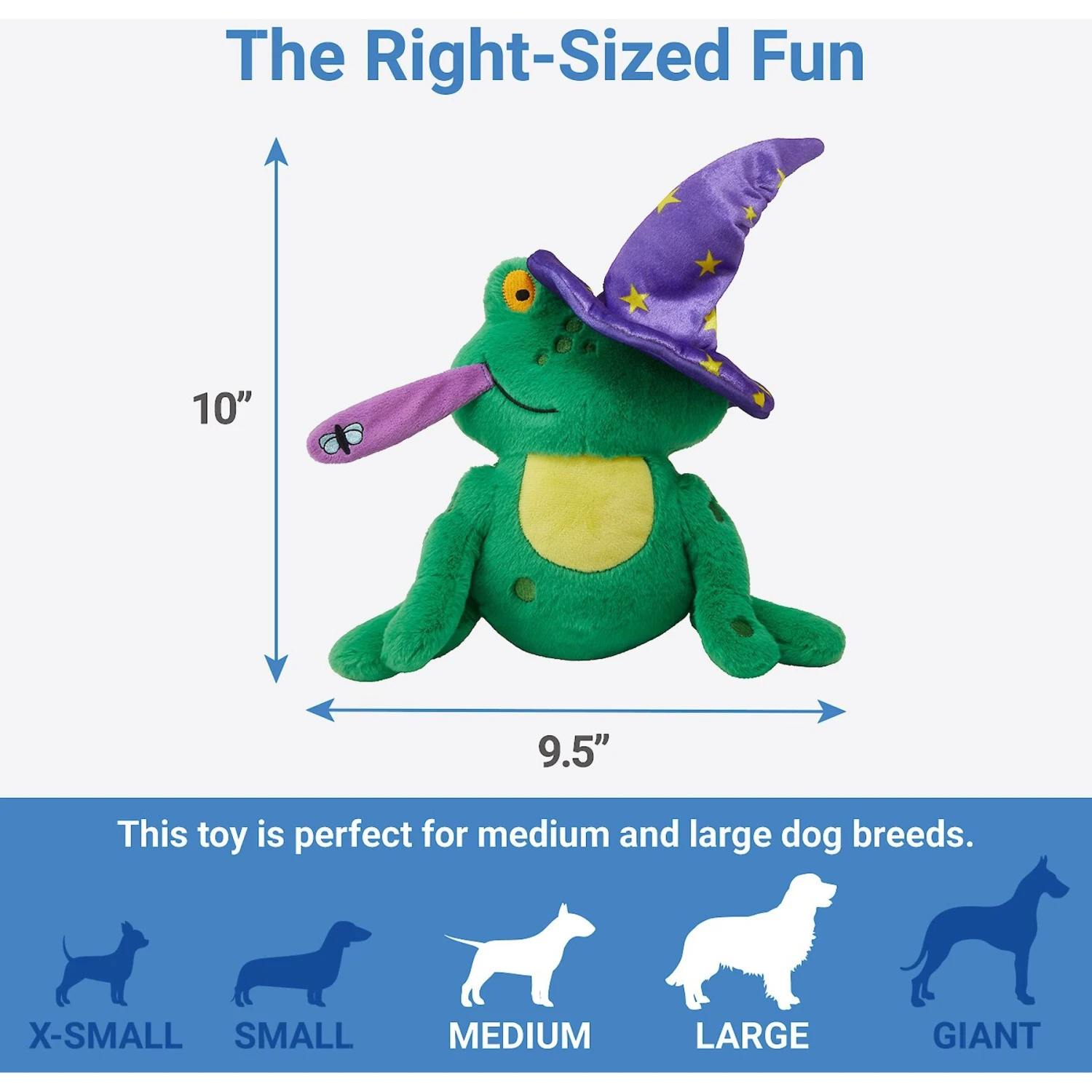 Frisco Magic Wizard Frog Plush Squeaky Dog Toy 2 Frisco Magic Wizard Frog Plush Squeaky Dog Toy - Image 2