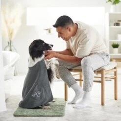 Frisco Embroidered Pawprint Microfiber Dog Bath Cape Towel -Frisco 269038 PT5. AC SS1800 V1624552976