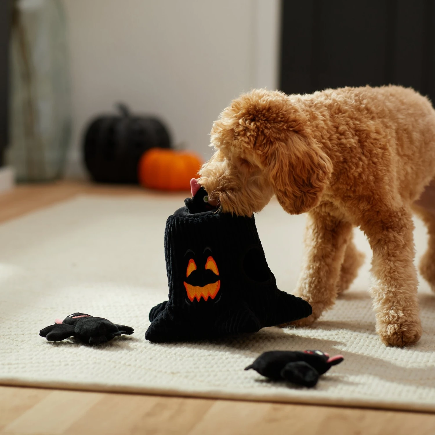 Frisco Halloween Haunted Tree Hide & Seek Puzzle Plush Squeaky Dog Toy 4 Frisco Halloween Haunted Tree Hide & Seek Puzzle Plush Squeaky Dog Toy - Image 4