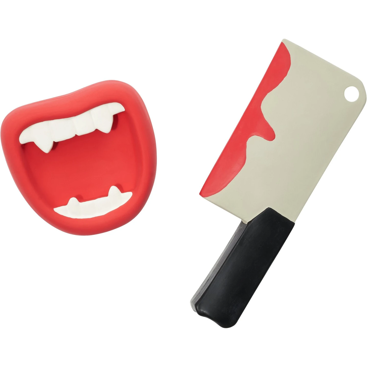 Frisco Halloween Vampire Teeth & Knife Latex Squeaky Dog Toy 1 Frisco Halloween Vampire Teeth & Knife Latex Squeaky Dog Toy