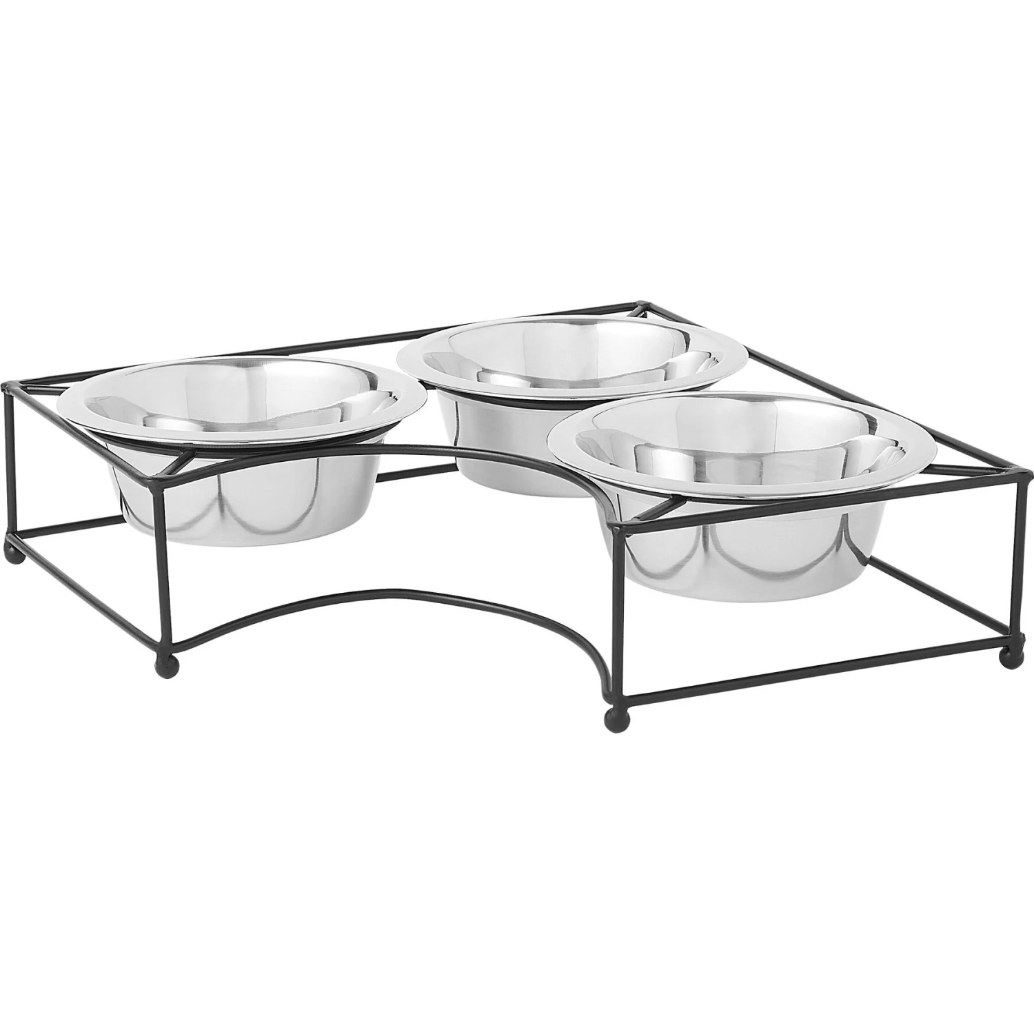 Frisco Multi Pet Feeding Corner 3-Bowls Stainless Steel Dog & Cat Bowl 1 Frisco Multi Pet Feeding Corner 3-Bowls Stainless Steel Dog & Cat Bowl