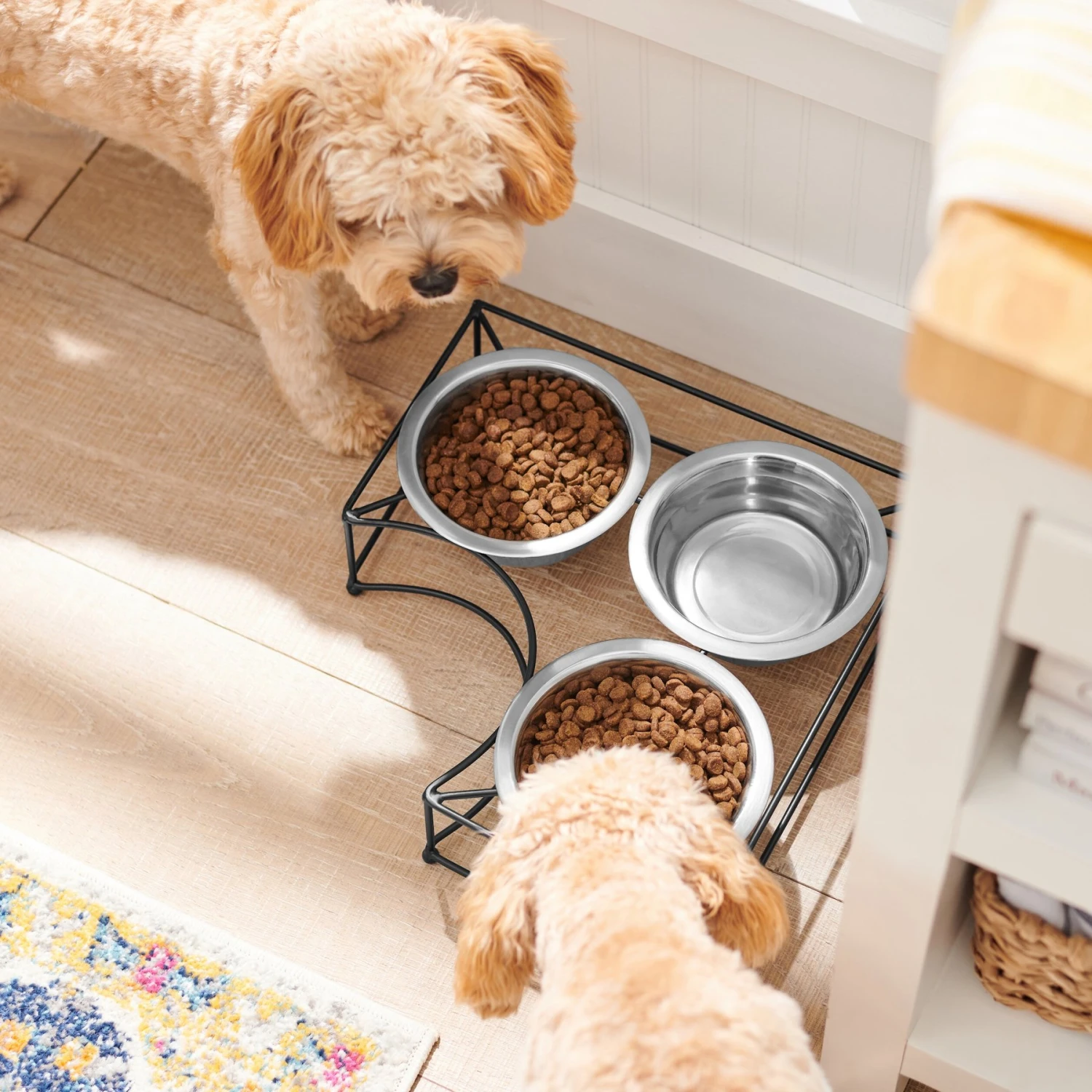 Frisco Multi Pet Feeding Corner 3-Bowls Stainless Steel Dog & Cat Bowl 3 Frisco Multi Pet Feeding Corner 3-Bowls Stainless Steel Dog & Cat Bowl - Image 3