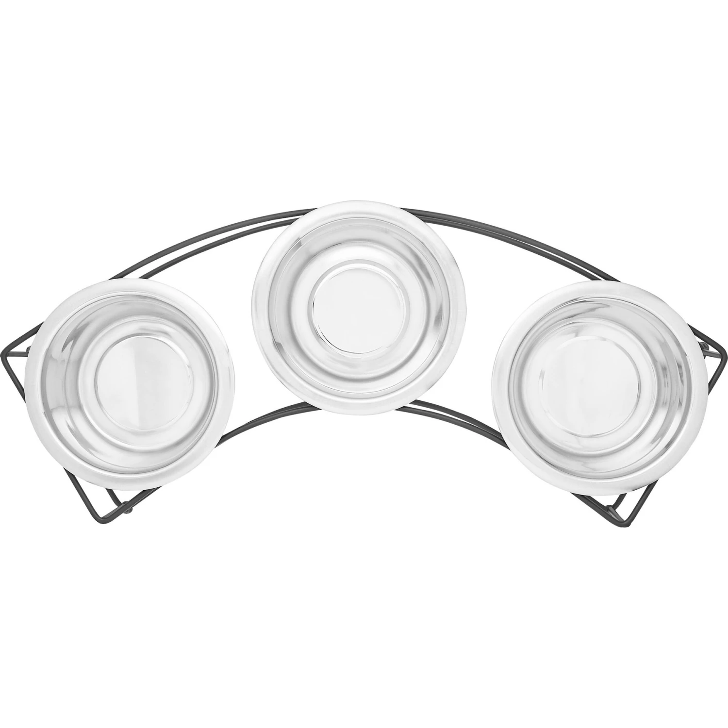 Frisco Multi Pet Feeding 3-Bowls Curved Stainless Steel Dog & Cat Bowl 4 Frisco Multi Pet Feeding 3-Bowls Curved Stainless Steel Dog & Cat Bowl - Image 4