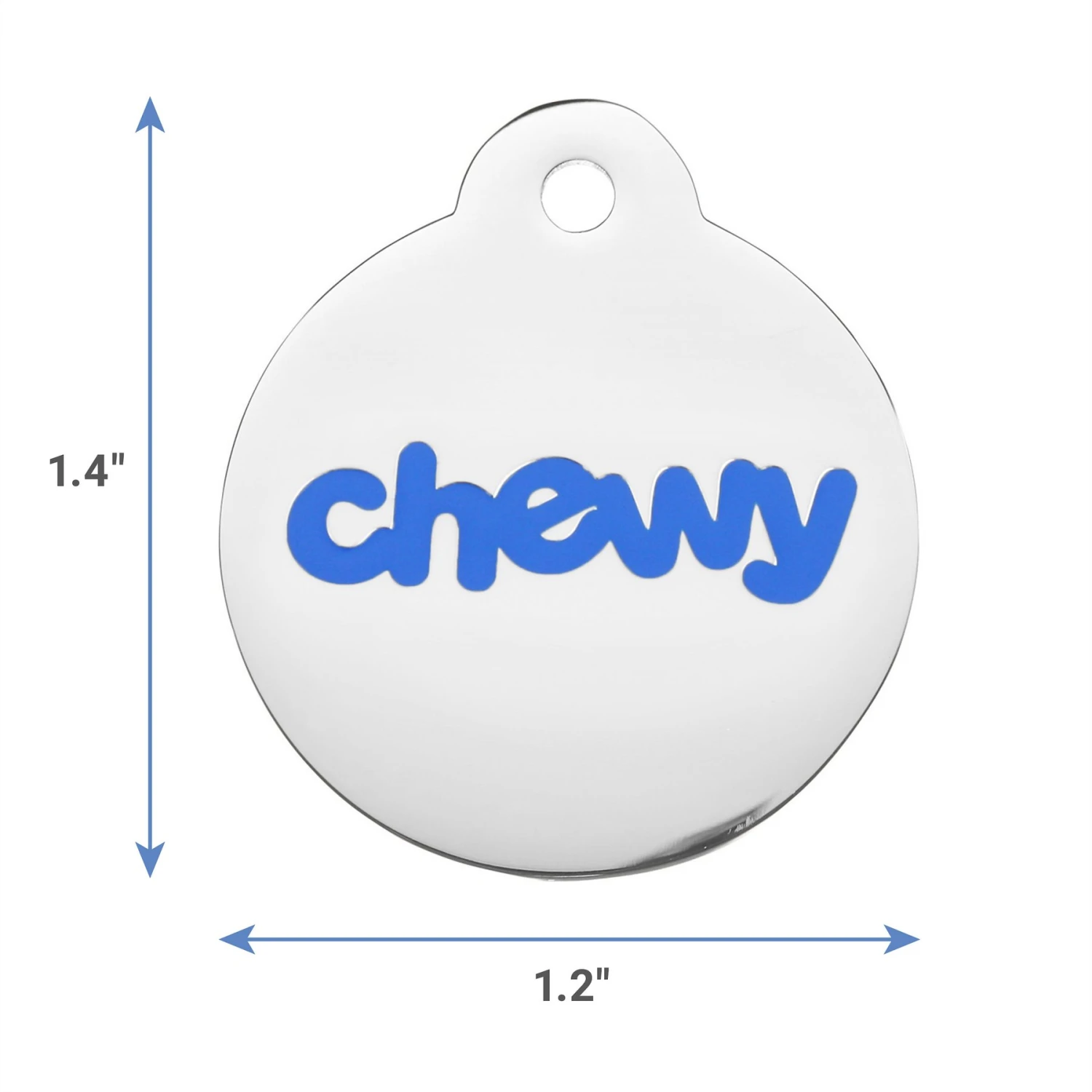 Frisco Chewy Stainless Steel Personalized Dog & Cat ID Tag With Enamel Infill, Round 2 Frisco Chewy Stainless Steel Personalized Dog & Cat ID Tag With Enamel Infill, Round - Image 2