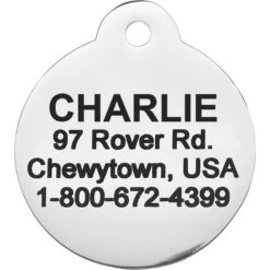 Frisco Chewy Stainless Steel Personalized Dog & Cat ID Tag With Enamel Infill, Round 6 Frisco Chewy Stainless Steel Personalized Dog & Cat ID Tag With Enamel Infill, Round -Frisco 281947 PT4. AC SS1800 V1622726244