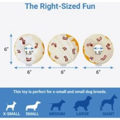 Frisco Fall Maple Bacon Donuts Plush Squeaky Dog Toy, 3 Count -Frisco 285613 PT2. AC SS1800 V1633969278