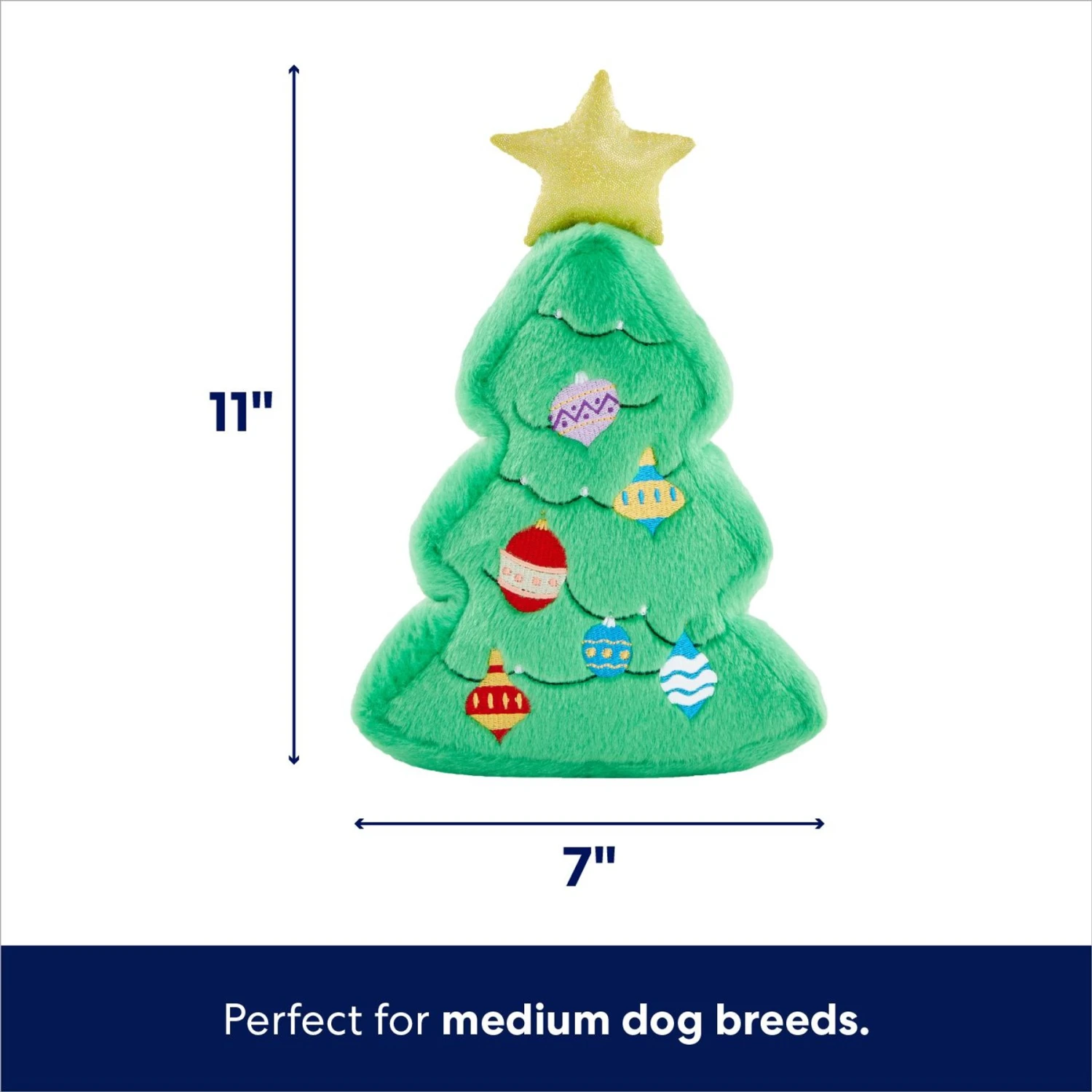 Frisco Holiday Tree Thin Plush Squeaky Dog Toy 2 Frisco Holiday Tree Thin Plush Squeaky Dog Toy - Image 2
