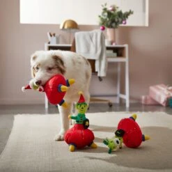 Frisco Holiday Alien Santa & Friends UFO's Plush Squeaky Dog Toy, 3 Count -Frisco 287199 PT3. AC SS1800 V1632773380