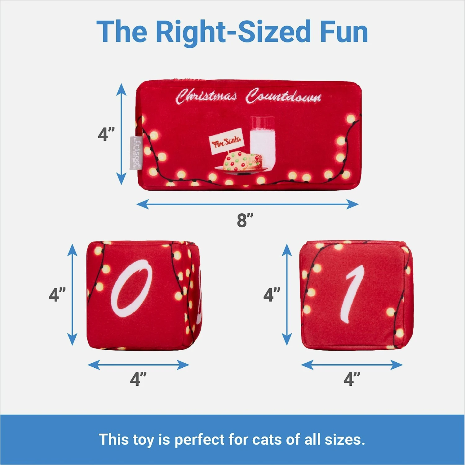 Frisco Holiday 12 Day Countdown Blocks Plush Squeaky Dog Toy, 3 Count 2 Frisco Holiday 12 Day Countdown Blocks Plush Squeaky Dog Toy, 3 Count - Image 2