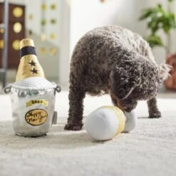 Frisco New Year's Eve Champagne & Flute Plush Squeaky Dog Toy -Frisco 288486 PT3. AC SS1800 V1638288322