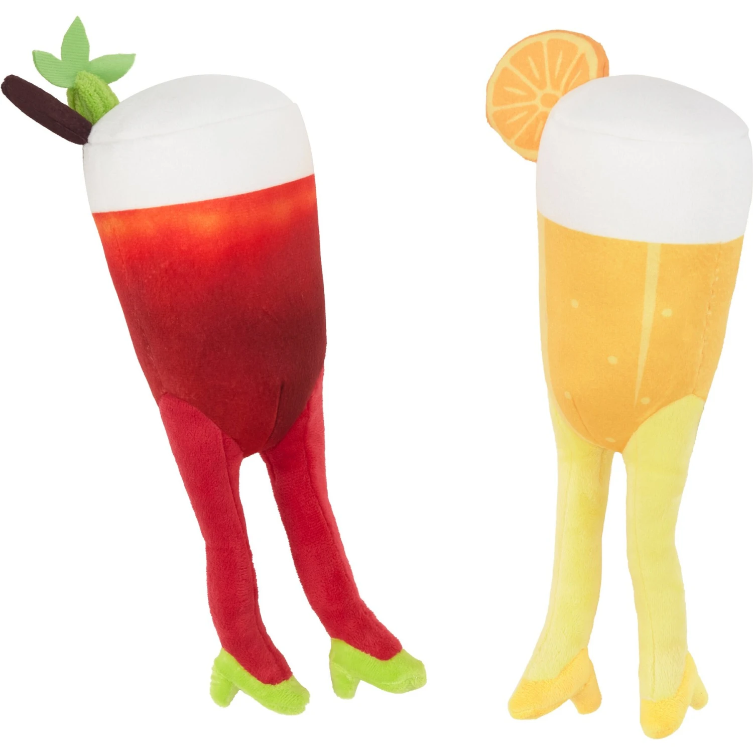 Frisco Brunch Bottomless Mimosas Plush Squeaky Dog Toy, 2 Count 1 Frisco Brunch Bottomless Mimosas Plush Squeaky Dog Toy, 2 Count