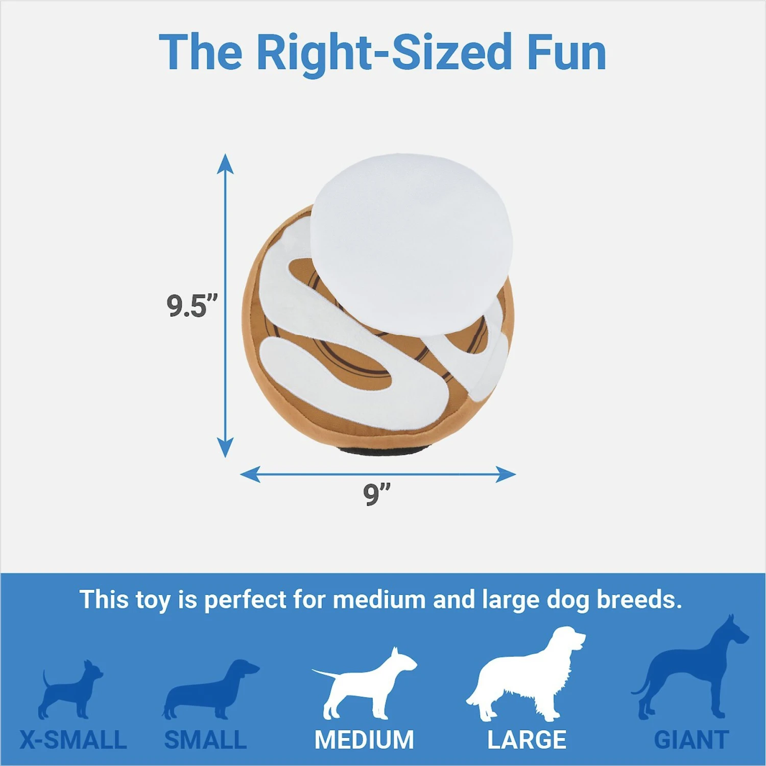 Frisco Brunch Cinnamon Roll Jumbo Plush Squeaky Dog Toy 2 Frisco Brunch Cinnamon Roll Jumbo Plush Squeaky Dog Toy - Image 2