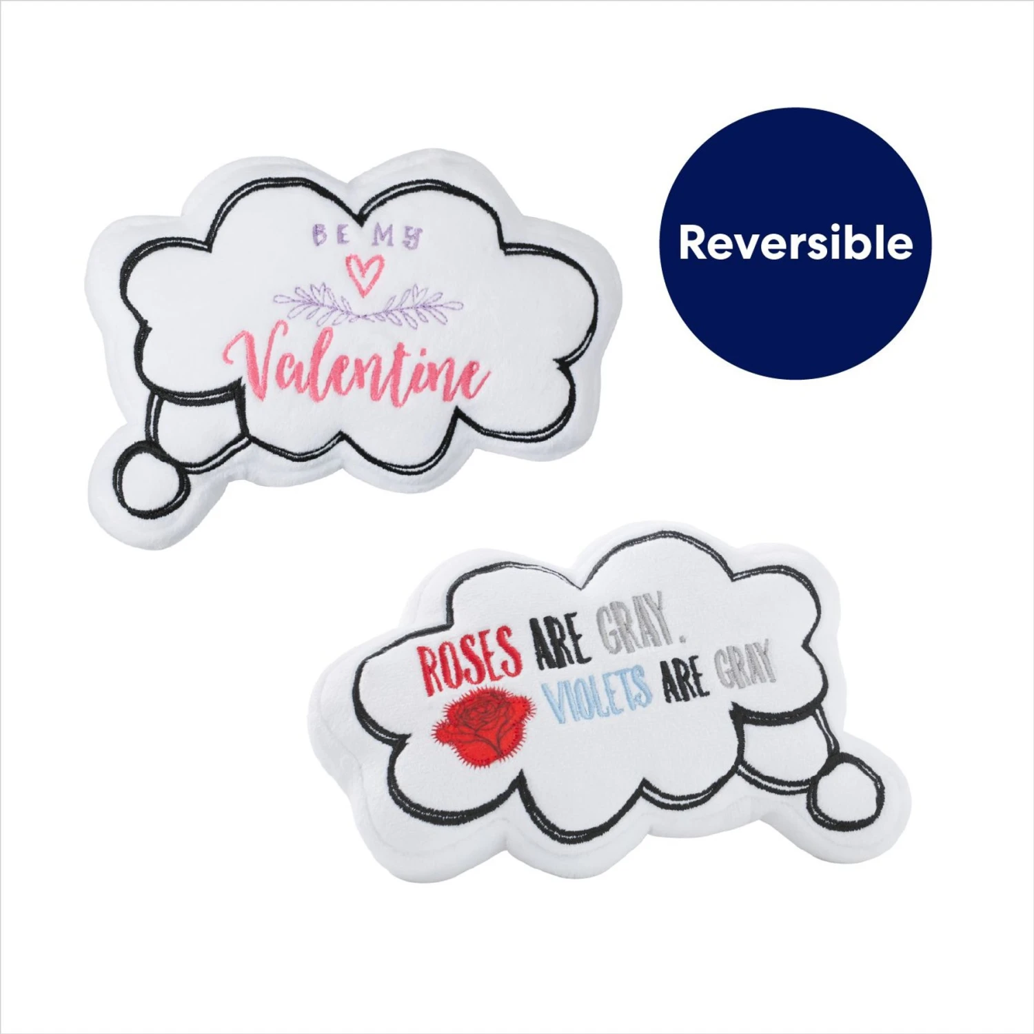 Frisco Valentine Be My Valentine Thought Bubble Reversible Plush Squeaky Dog Toy 3 Frisco Valentine Be My Valentine Thought Bubble Reversible Plush Squeaky Dog Toy - Image 3