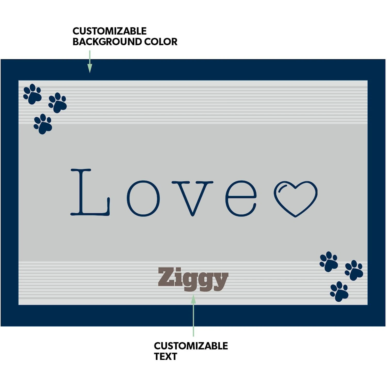 Frisco Love Cutout Personalized Dog & Cat Placemat 2 Frisco Love Cutout Personalized Dog & Cat Placemat - Image 2