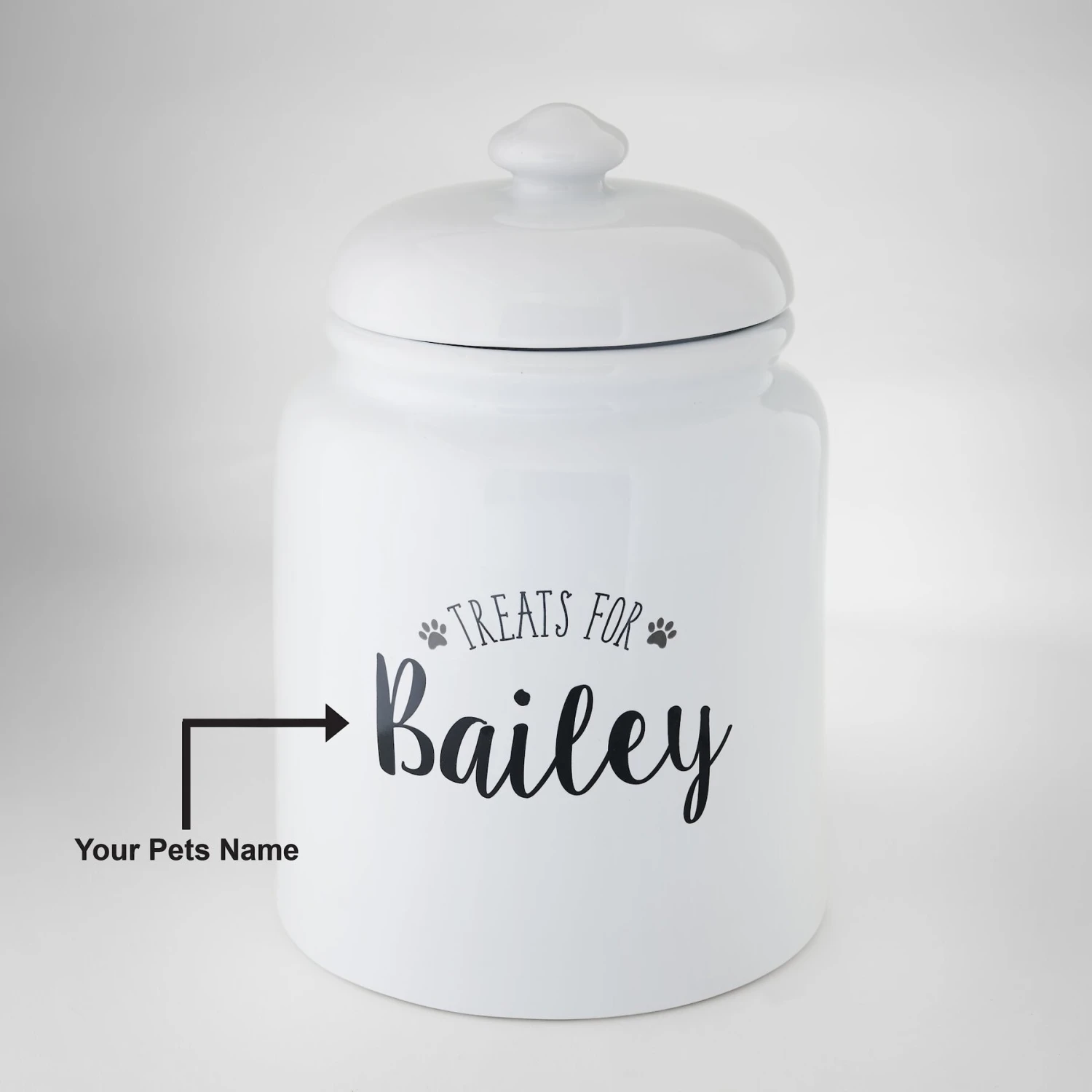 Frisco Ceramic "Treats For" Personalized Treat Jar, 13 Cup, 104oz 6 Frisco Ceramic "Treats For" Personalized Treat Jar, 13 Cup, 104oz - Image 6