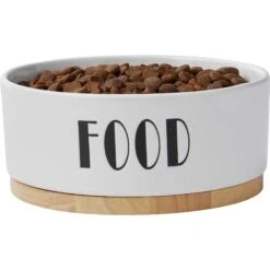 Frisco Ceramic Water Dog & Cat Bowl With Wood Base & Frisco Ceramic Food Dog & Cat Bowl With Wood Base -Frisco 302424 PT5. AC SS1800 V1623085049